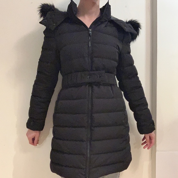 NWOT Zara Down & Feather Filled Coat in Black- Size M - Picture 1 of 8